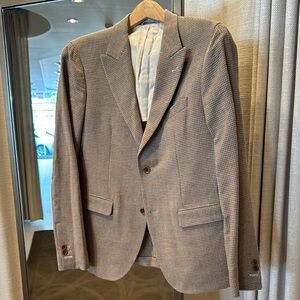 Gant Rugger Men's Checkered Tan Blazer